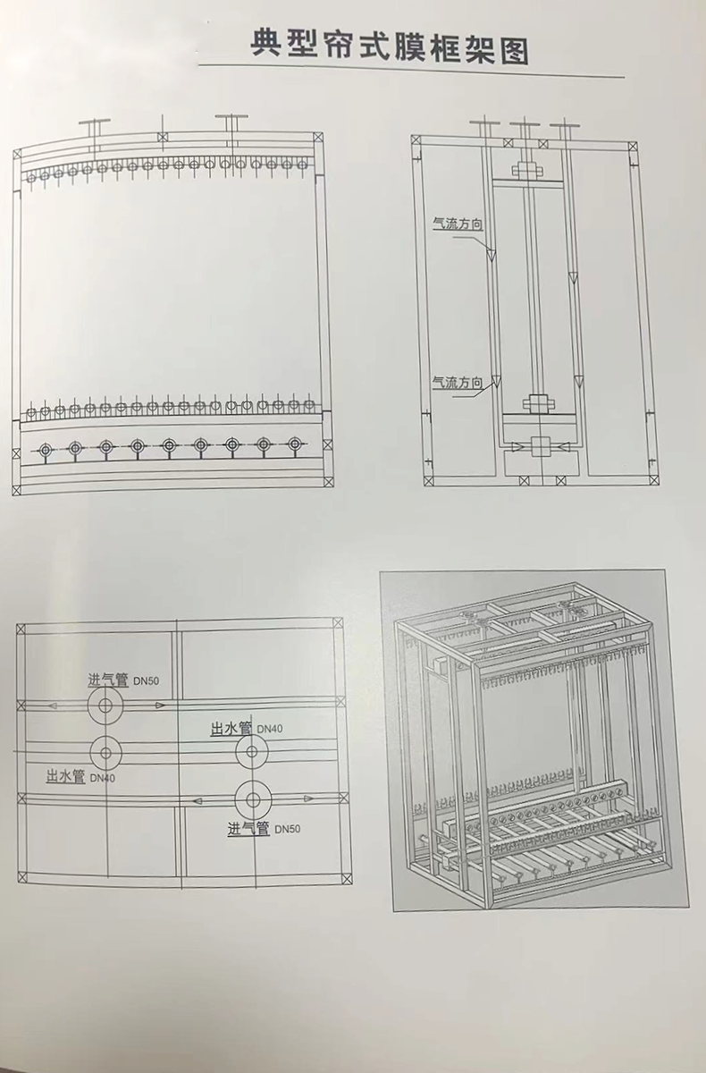 污水處理mbr膜片超濾PVDF材質(zhì)簾式組件中空纖維生物反應(yīng)器可定制