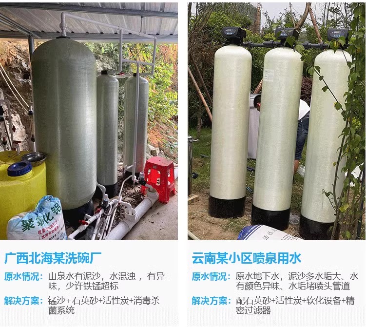 玻璃鋼罐樹脂罐石英砂活性炭過濾器井水地下水處理純水設(shè)備軟化罐