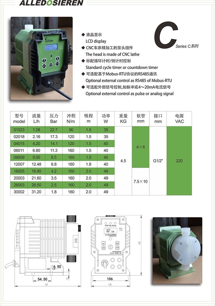 阿爾道斯電磁隔膜計(jì)量泵耐酸堿腐蝕污水處理加藥箱自動(dòng)定量專用泵